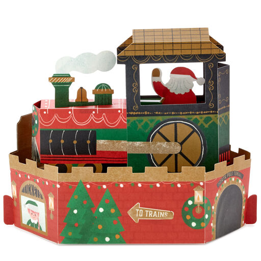 Santa Train Musical 3D Pop-Up Christmas Card With Motion, 