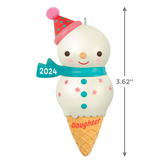Daughter Snowman Ice Cream Cone 2024 Ornament, , large image number 3