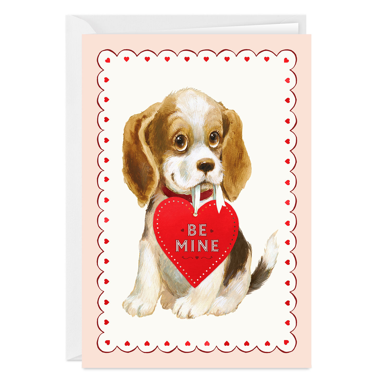 Vintage Be Mine Pup Custom Valentine's Day Card