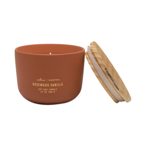 Paddywax Rosewood Vanilla 3-Wick Ceramic Candle, 13 oz., 