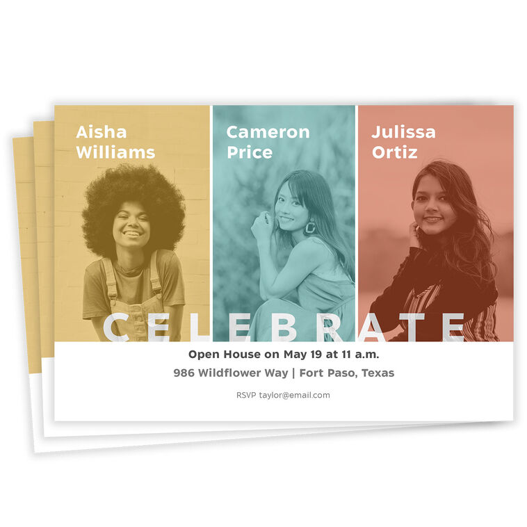 Celebratory Color Blocks Graduation Invitation
