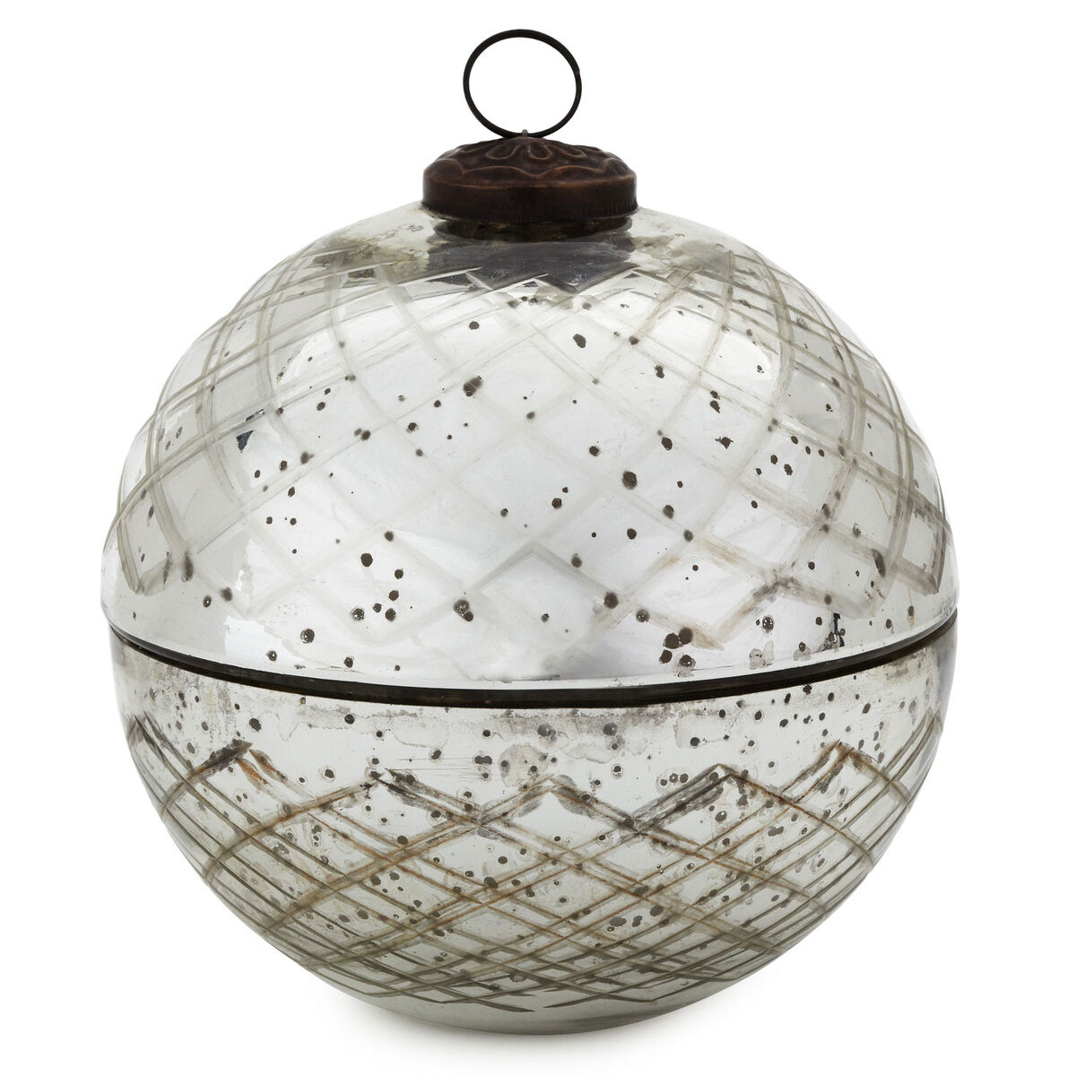 FreshCut Pine Mercury Glass Ball Ornament Candle Candles Hallmark
