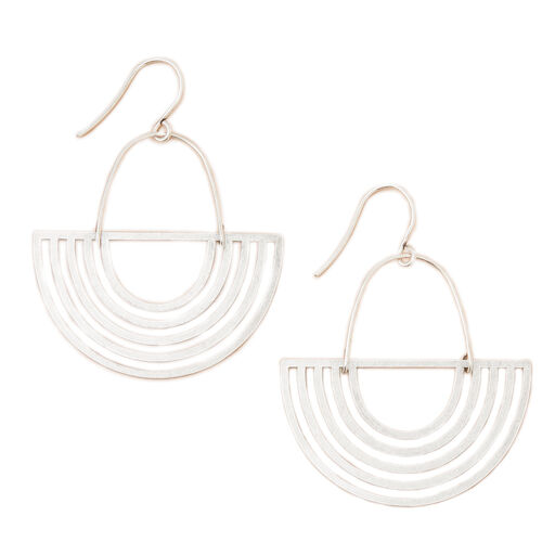 Solar Ray Silhouette Sterling Silver Earrings, 