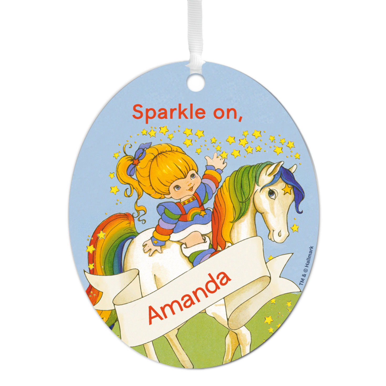Rainbow Brite Metal Personalized Ornament, Custom Text