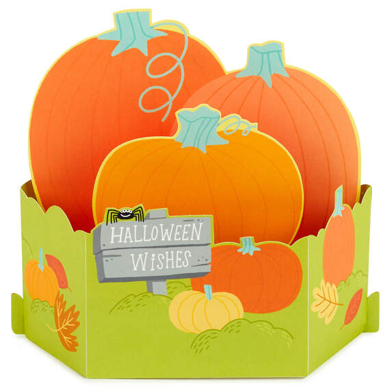 Pumpkin Patch 3D Pop-Up Halloween Card With Stickers, , large image number 2