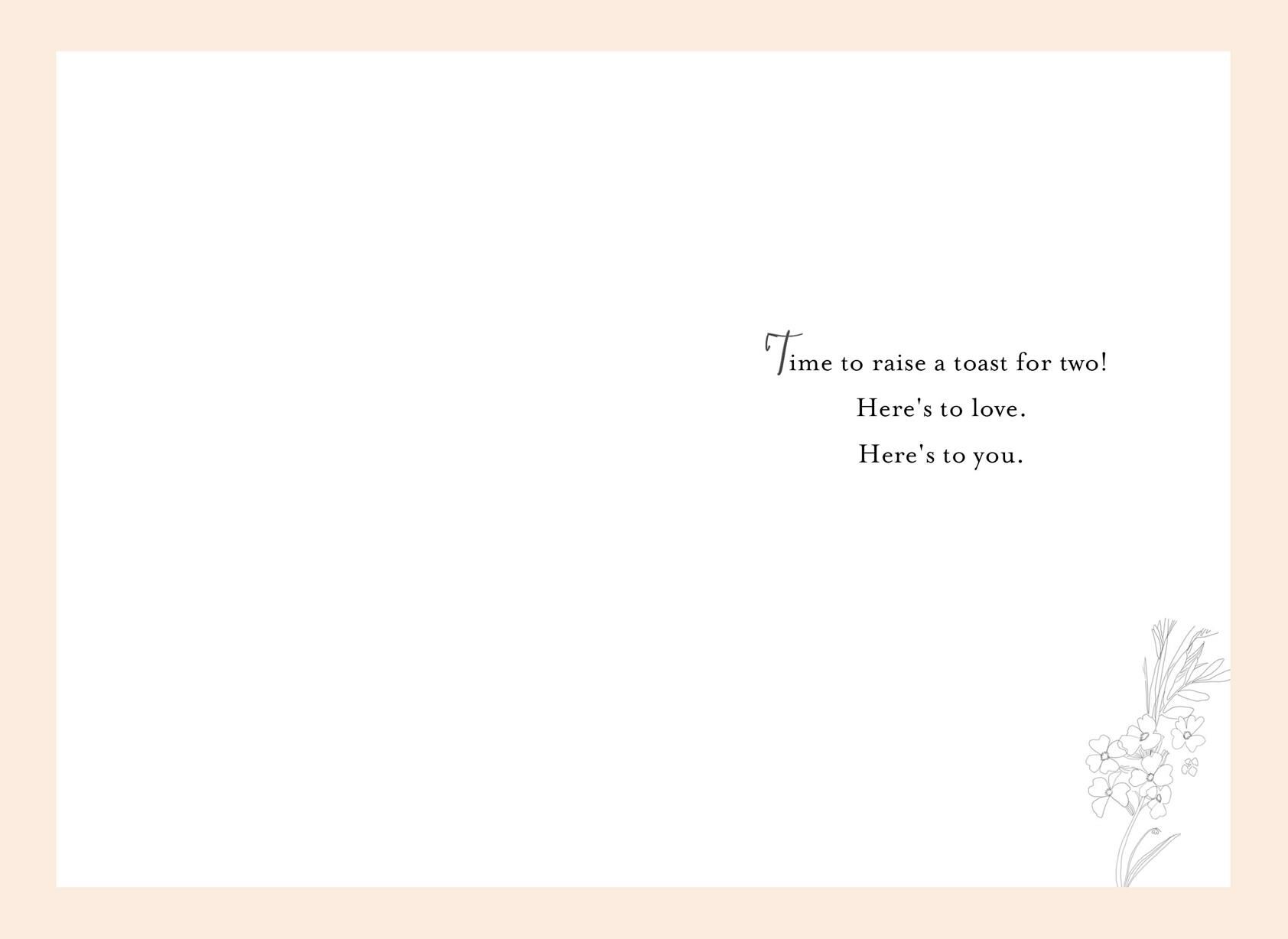 Toast for Two Wedding Card