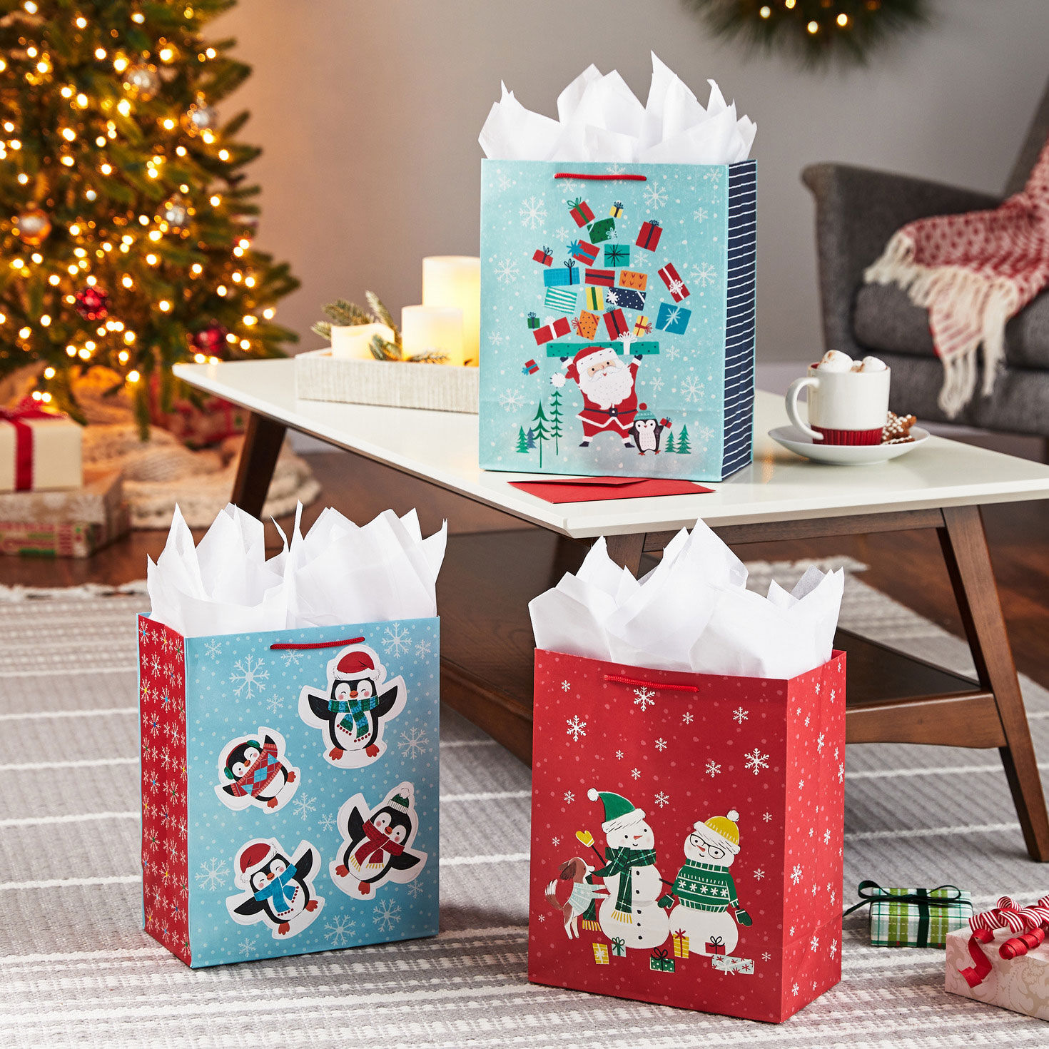 13 Winter Fun 3 Pack Assortment Large Christmas Gift Bags Gift Bags Hallmark