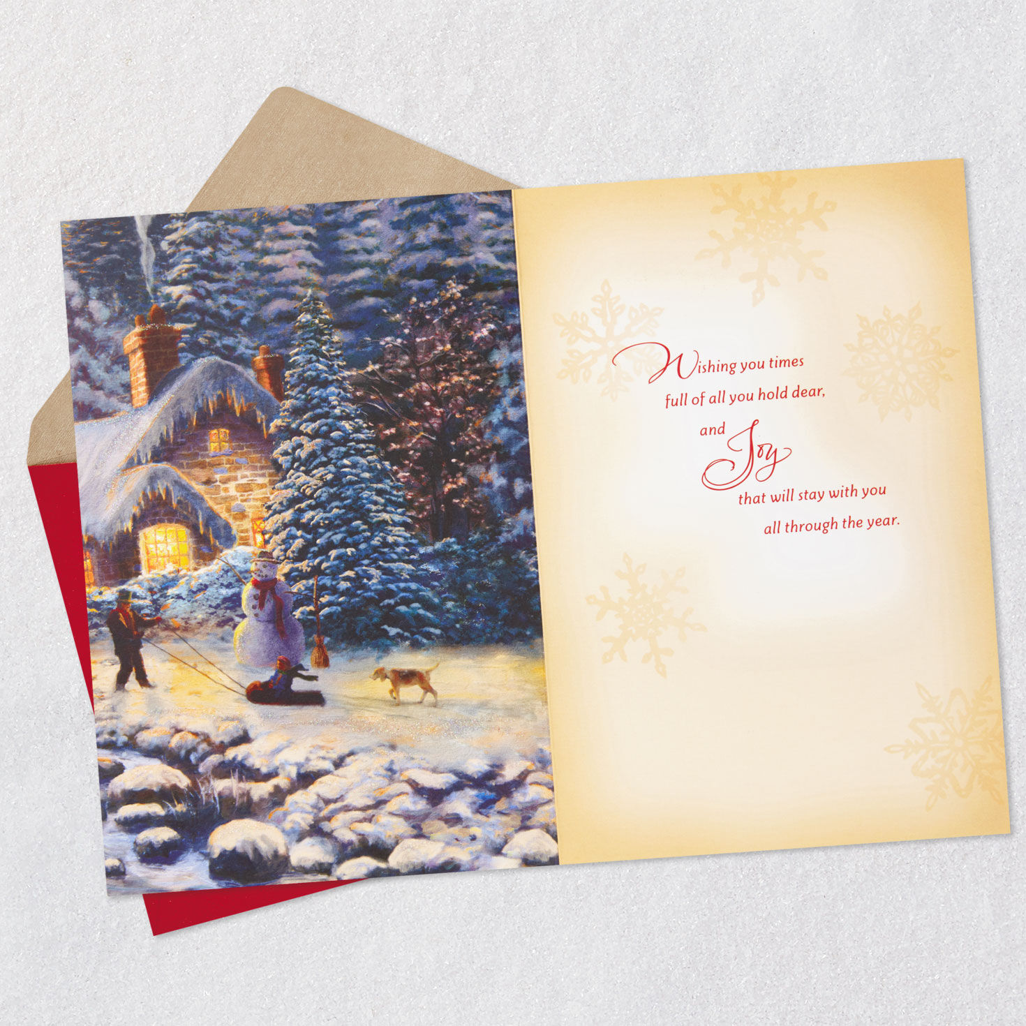 Thomas Kinkade Snowy Cabin Christmas Card  image number 6
