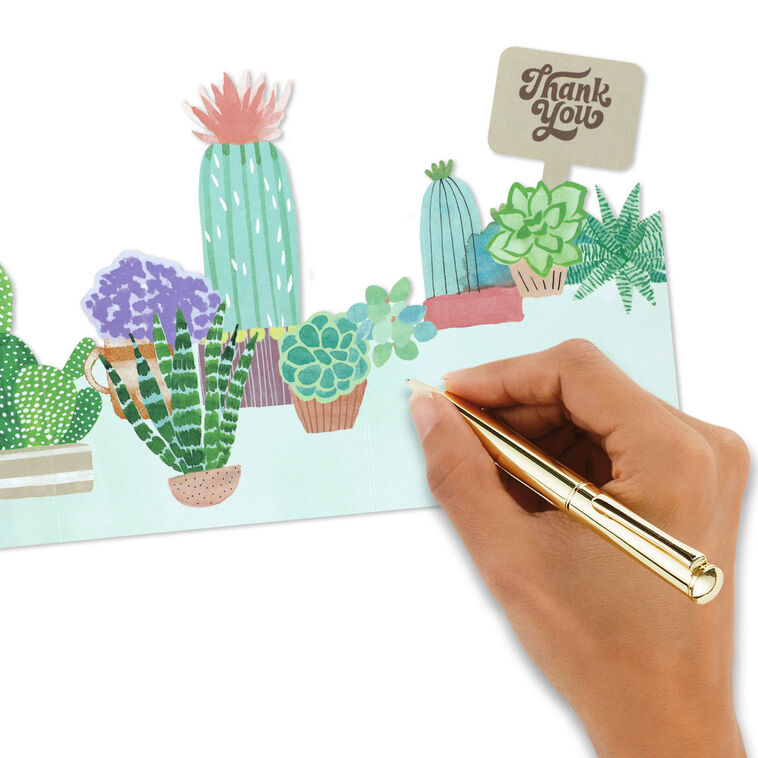 Potted Cactus and Succulents Blank Thank You Notes signing card image number 5