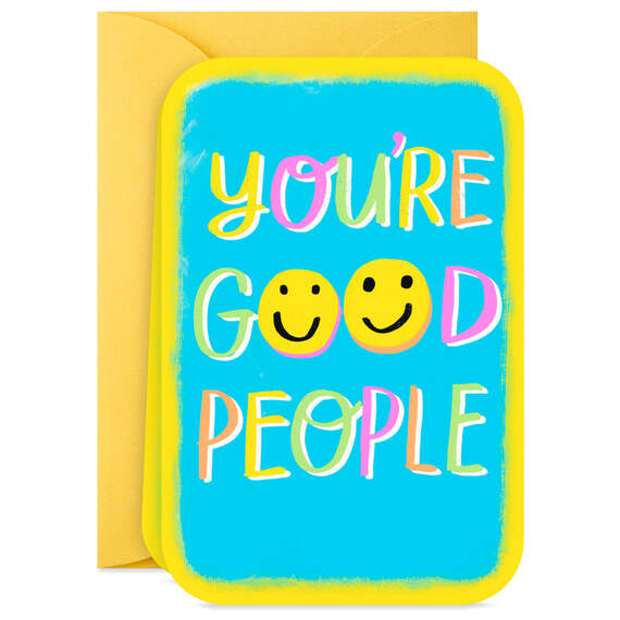 3.25" Mini You're Good People Smiley Faces Blank Card, , large image number 2