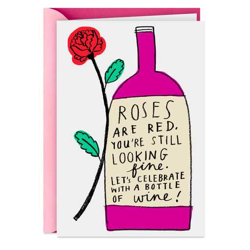 Wine Poetry Funny Birthday Card, 
