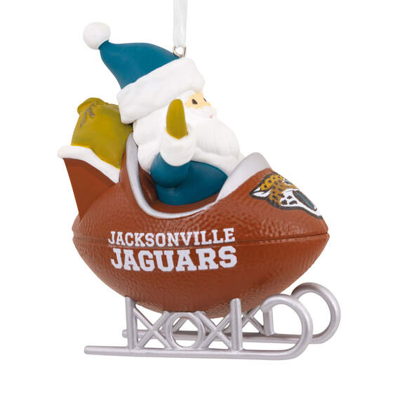 NFL Jacksonville Jaguars Santa Football Sled Hallmark Ornament, , large image number 1