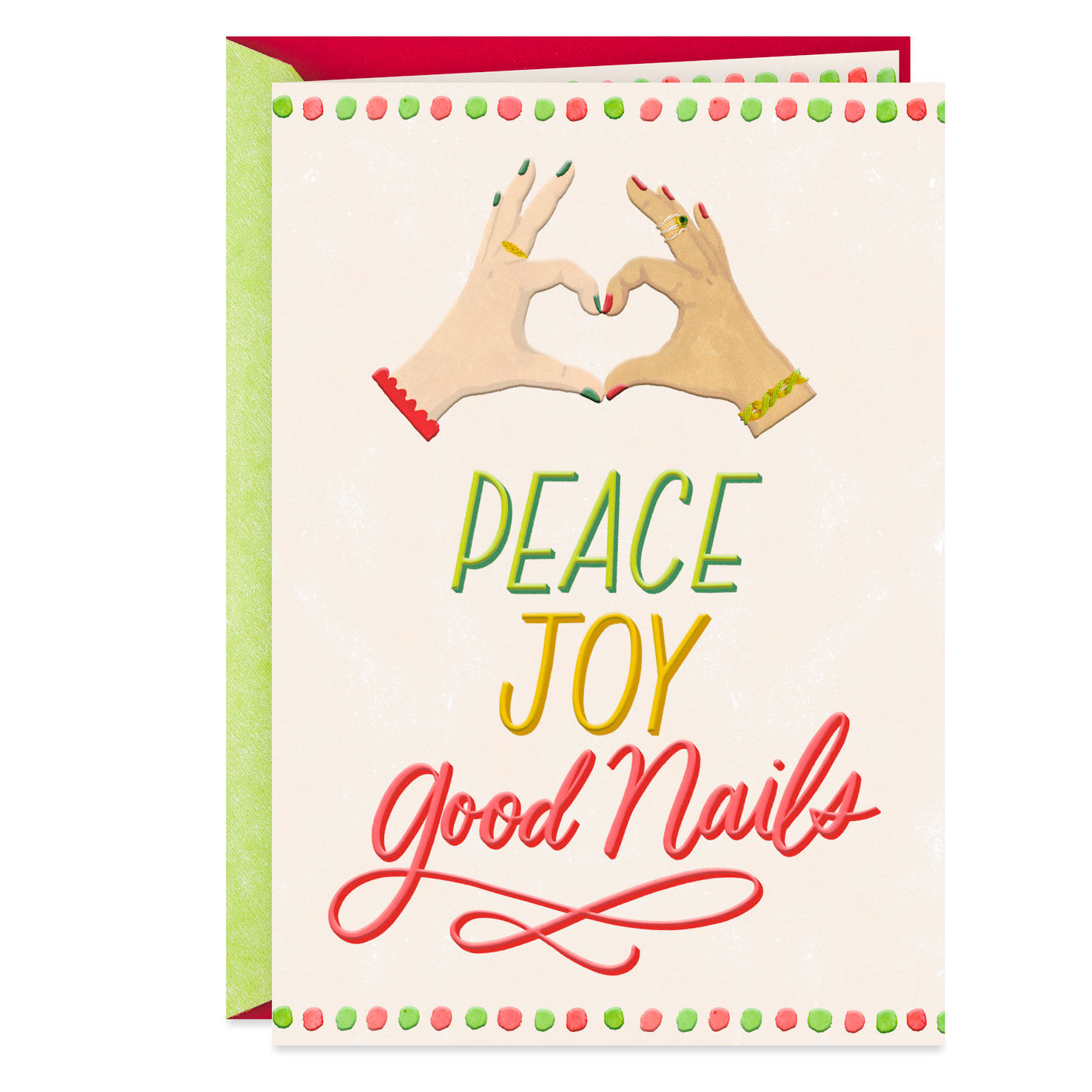 Peace, Joy and Good Nails Christmas Card for Manicurist Greeting