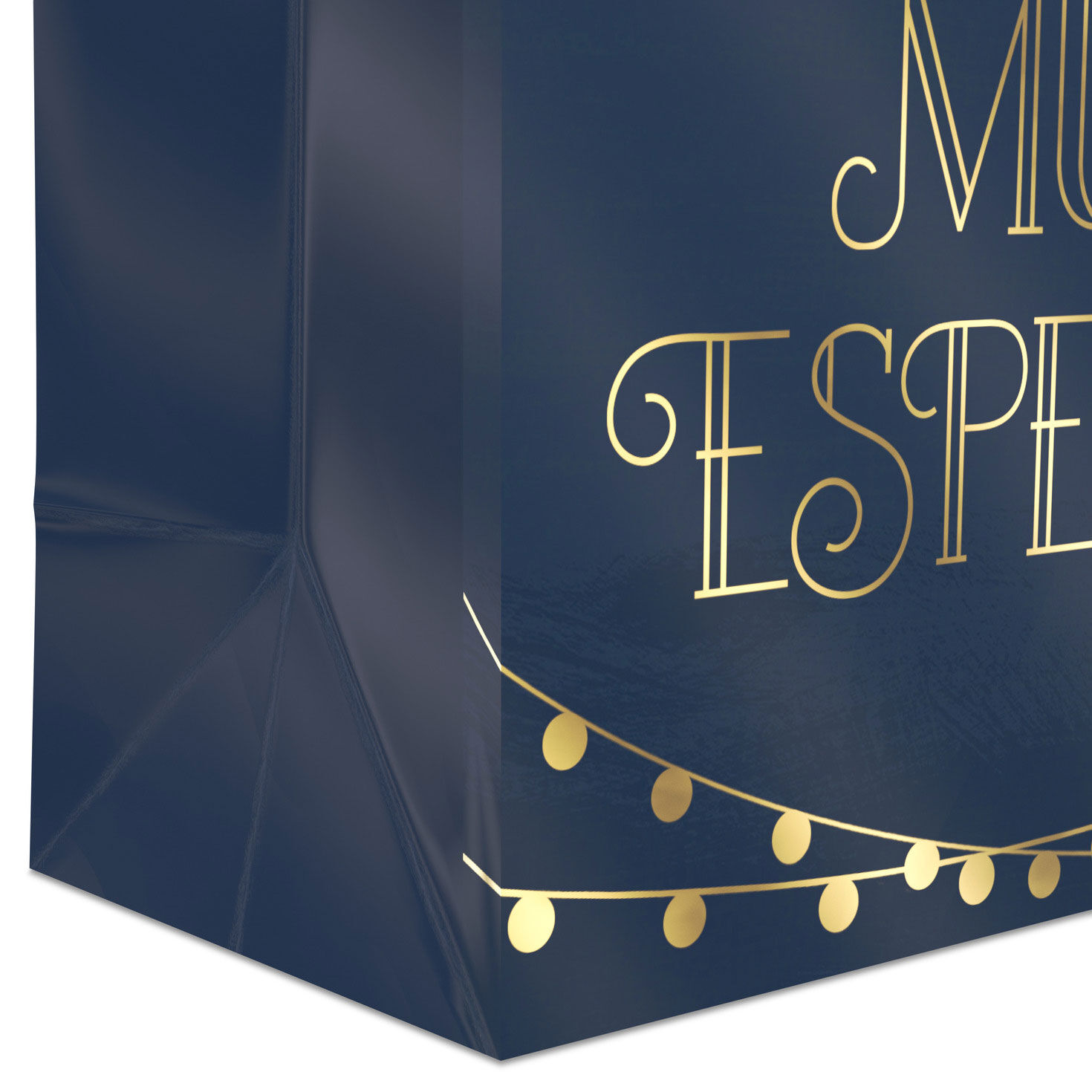 Spanish Language Small Navy Gift Bag Base/Side Detail image number 5