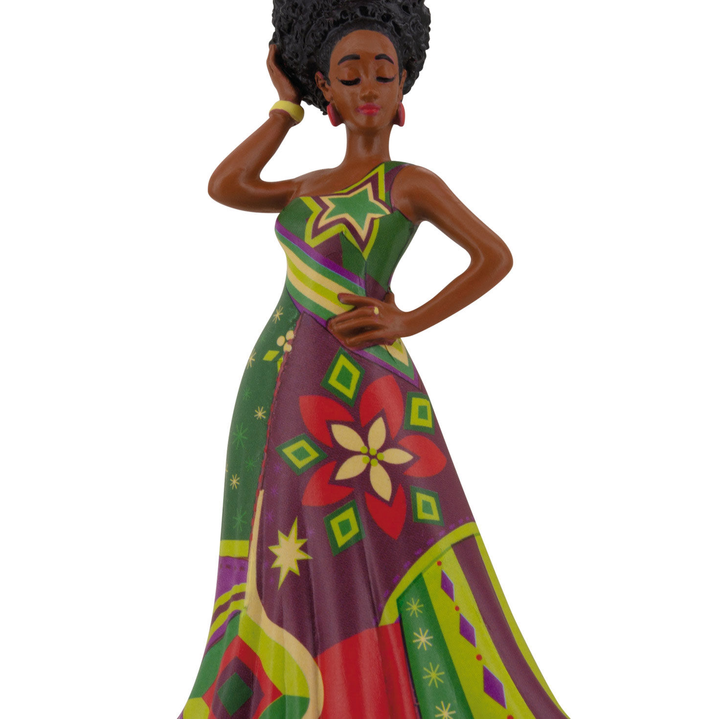 Mahogany Black Fashion Woman Christmas Ornament upclose view image number 5