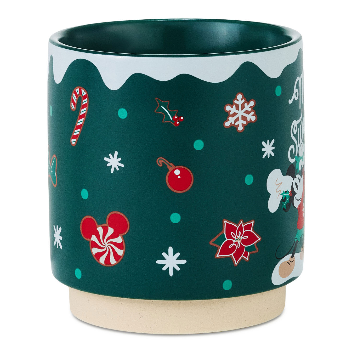 Mickey Minnie Decorating Cookies Green and Red Mug side image number 4