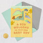 Cute Dinosaurs New Baby Boy Card Card Front with Envelope and Gold Seal image number 6