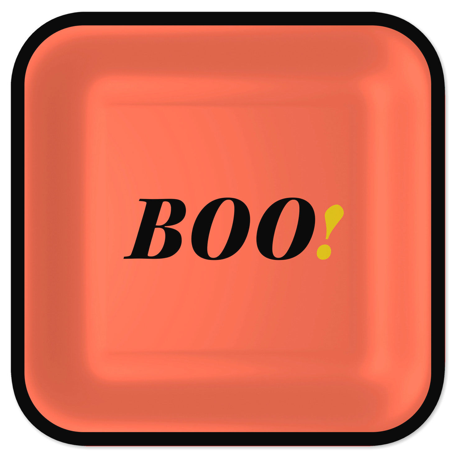Orange and Black "Boo!" Halloween Dinner Plates, Pack of 8