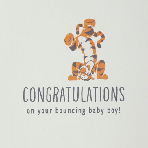 Disney Winnie the Pooh Tigger New Baby Boy Card, 