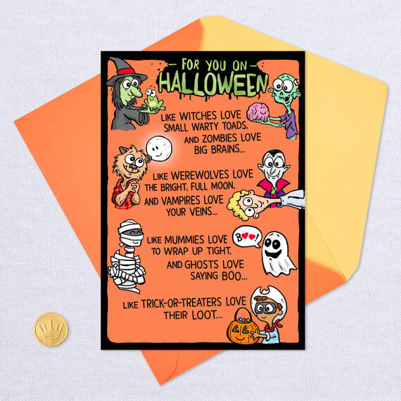 Love You Funny Pop-Up Halloween Card, , large image number 5