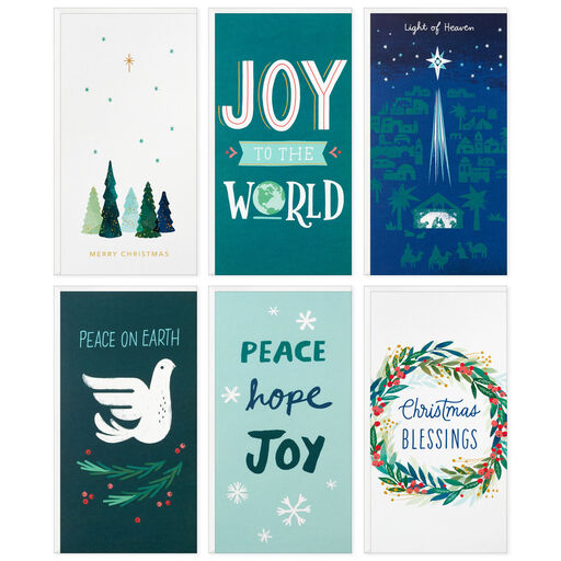 Peace and Joy Money-Holder Boxed Christmas Cards Assortment, Pack of 36, 