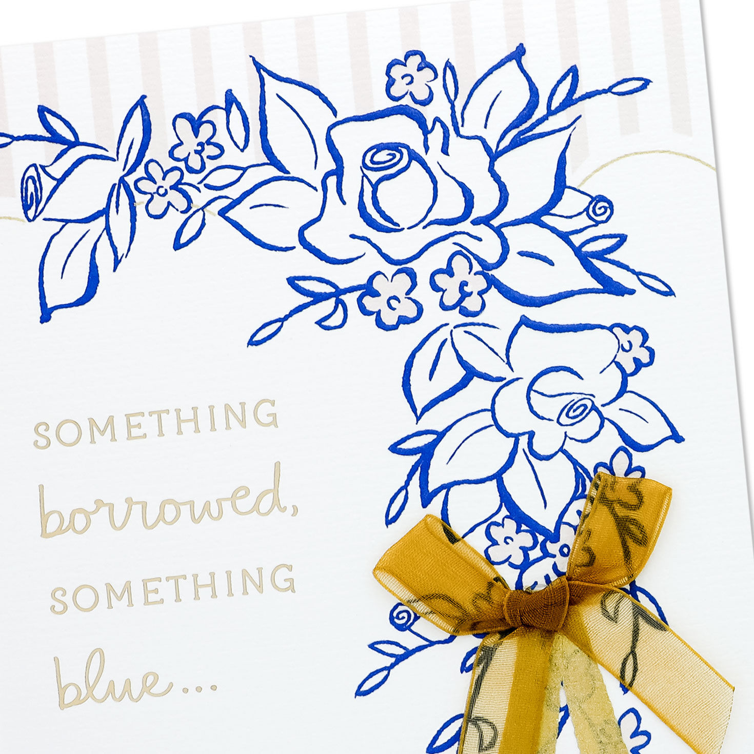 Blue Floral Bow Wedding Shower Card Card Front Detail image number 5