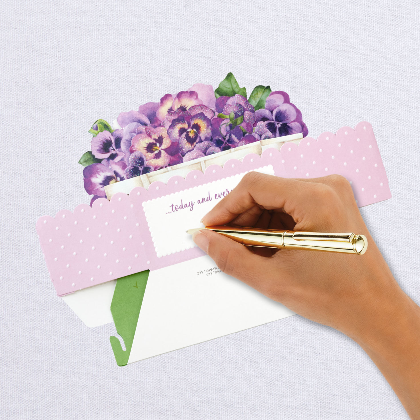 You Are Loved Purple Pansy 3D Pop-Up Love Card, , large image number 6