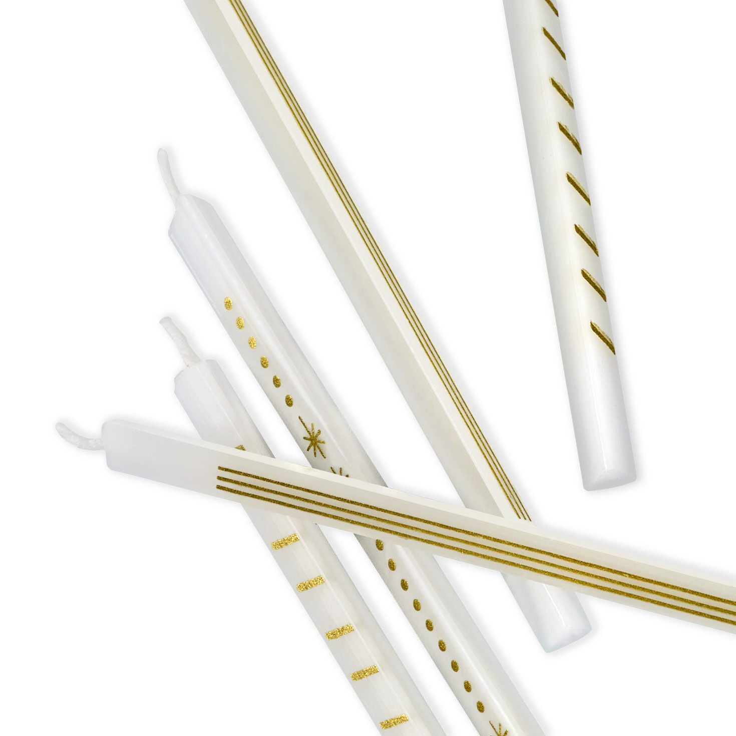 Gold Star Stripes Tall Triangle Birthday Candles closeup detail image number 5