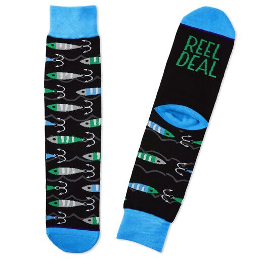 Reel Deal Fishing Lures Toe of Kind Novelty Socks, 