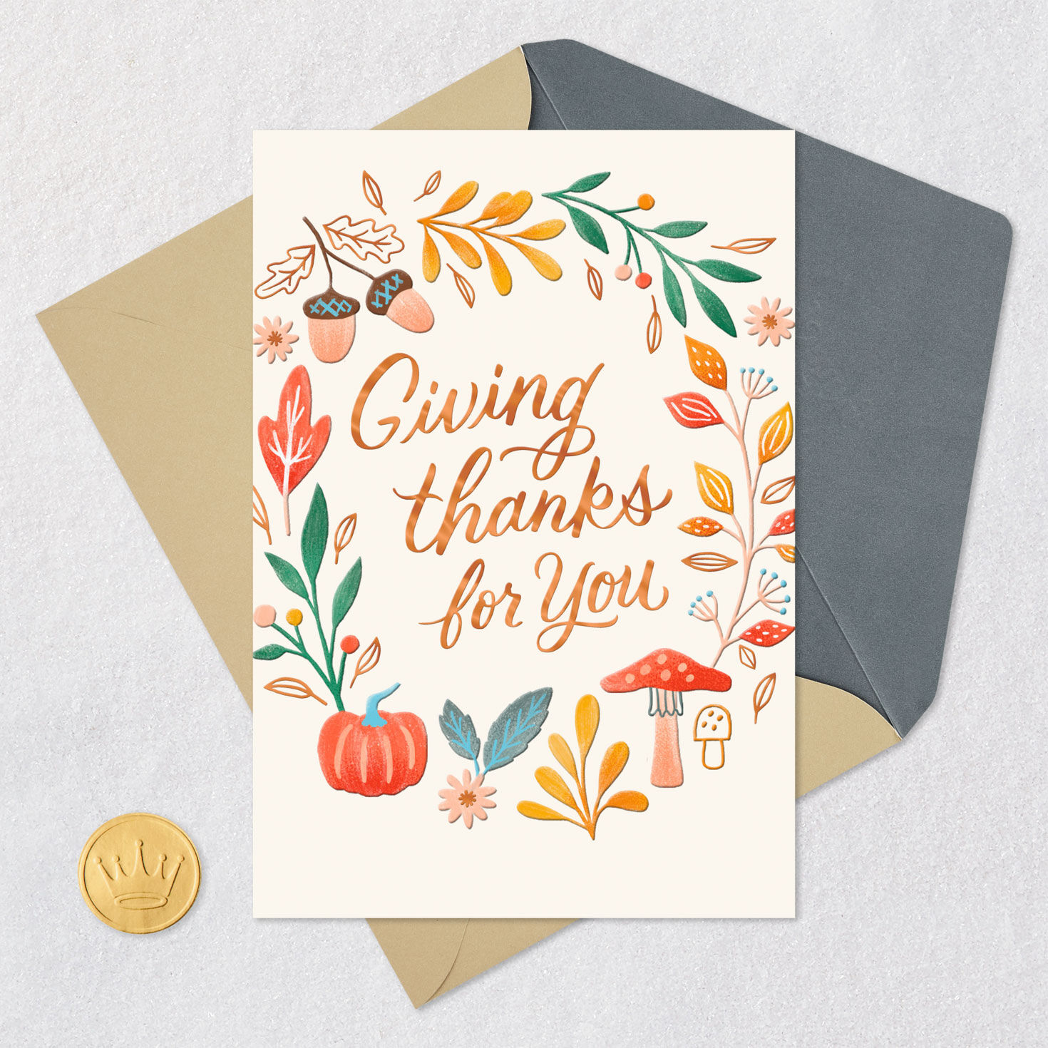 Hallmark Thanksgiving-Karten – 4 Karten Mit Umschlägen, Herbst-Design Mit Kürbissen & Dankesspruch