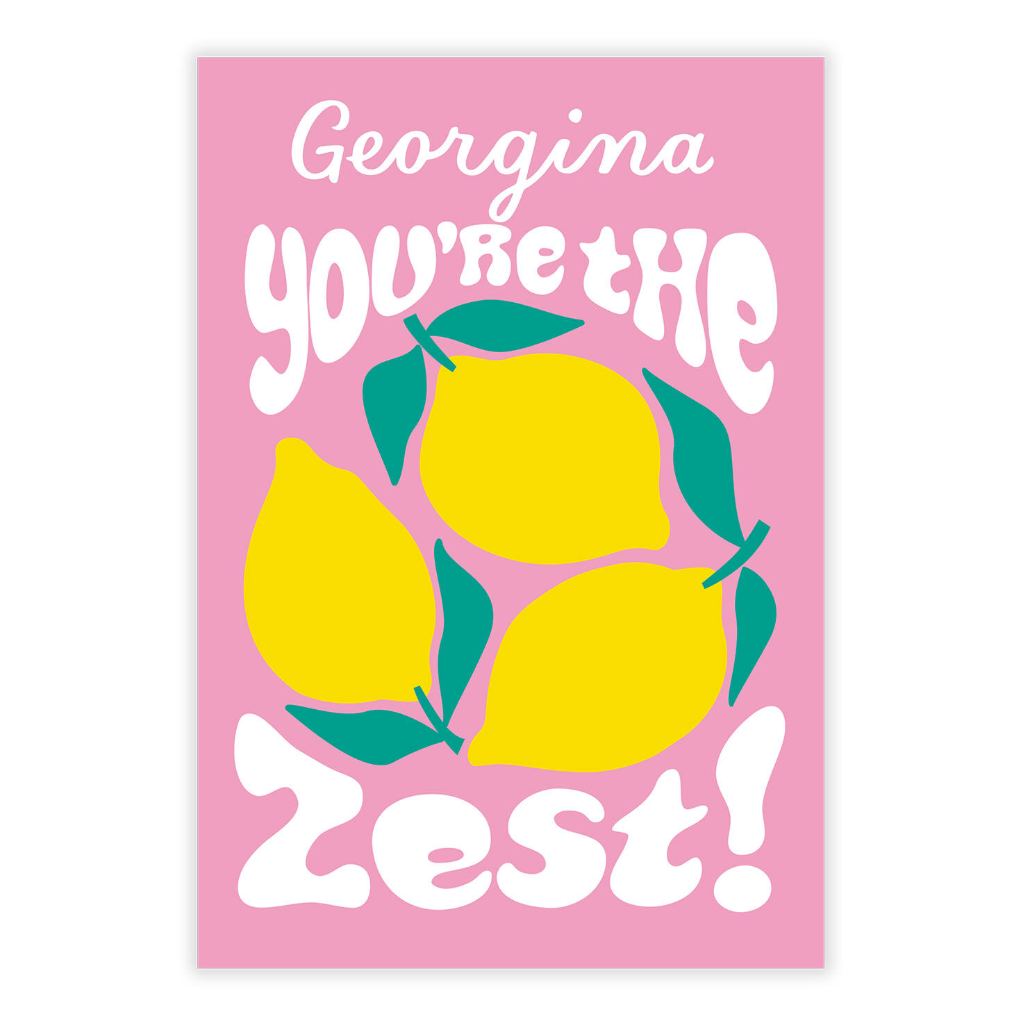 Lemons Illustration Personalized Friendship Card front image number 2