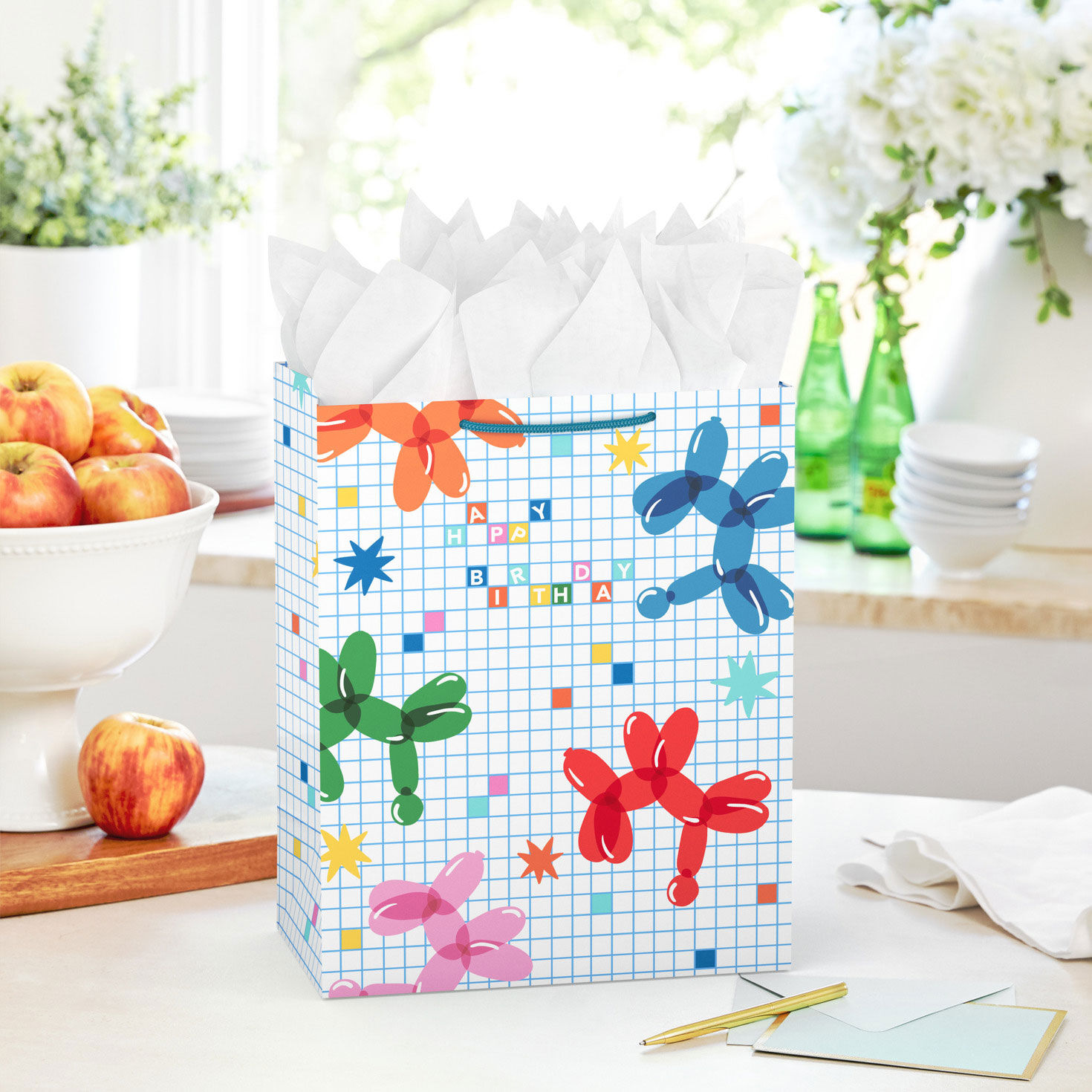 Balloon Animals and Happy Birthday Large Gift Bag in use image number 2