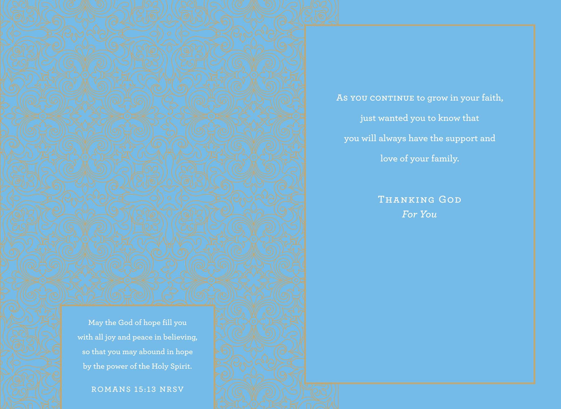 White Dove Confirmation Card for Son