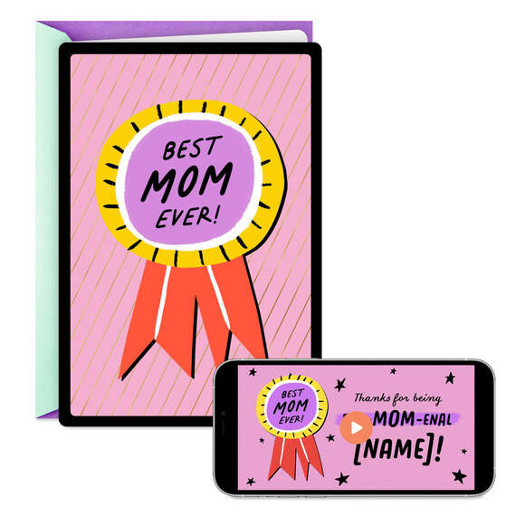 Best Mom Ever Video Greeting Mother's Day Card, , large image number 1