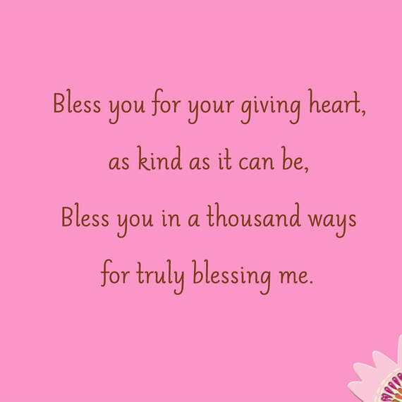 Bright Flowers Bless You Religious Thank-You Card, , large image number 2