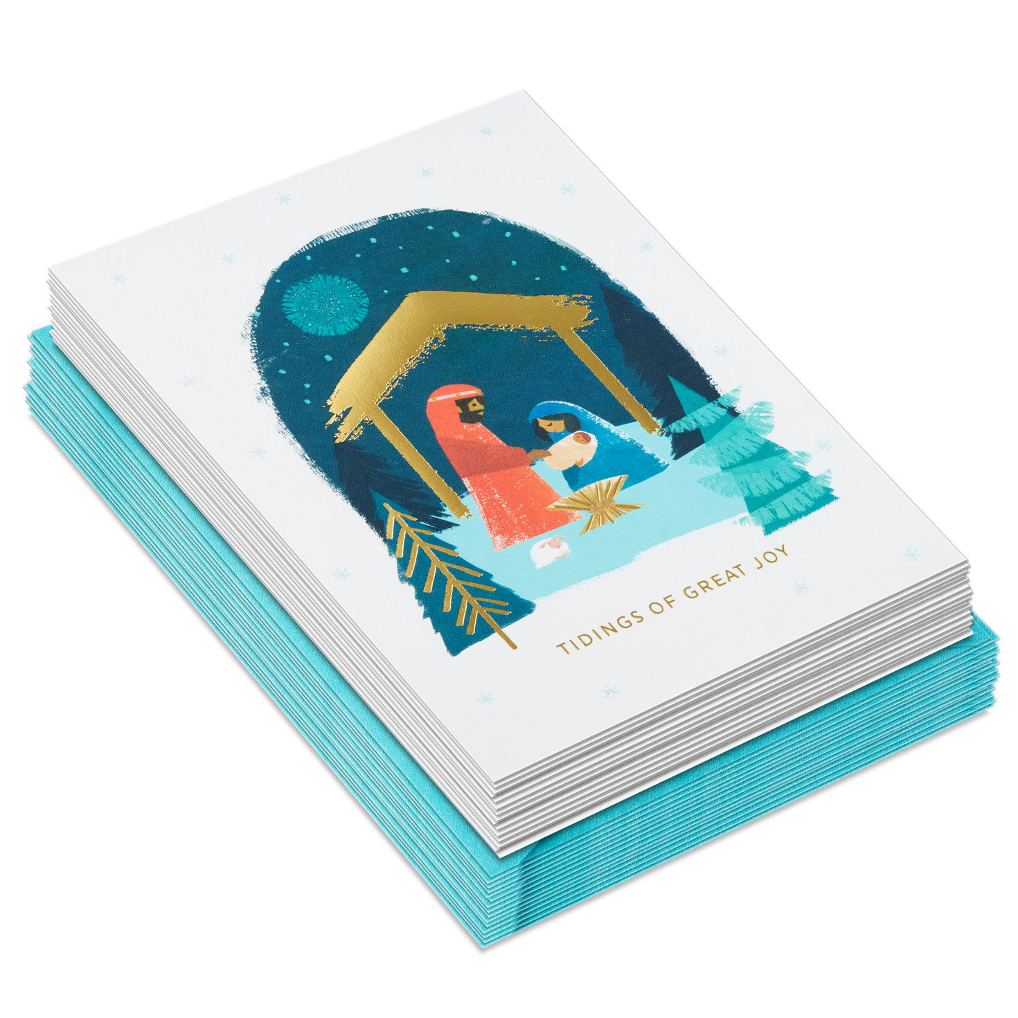 Simple Nativity Boxed Christmas Cards front stacked image number 2