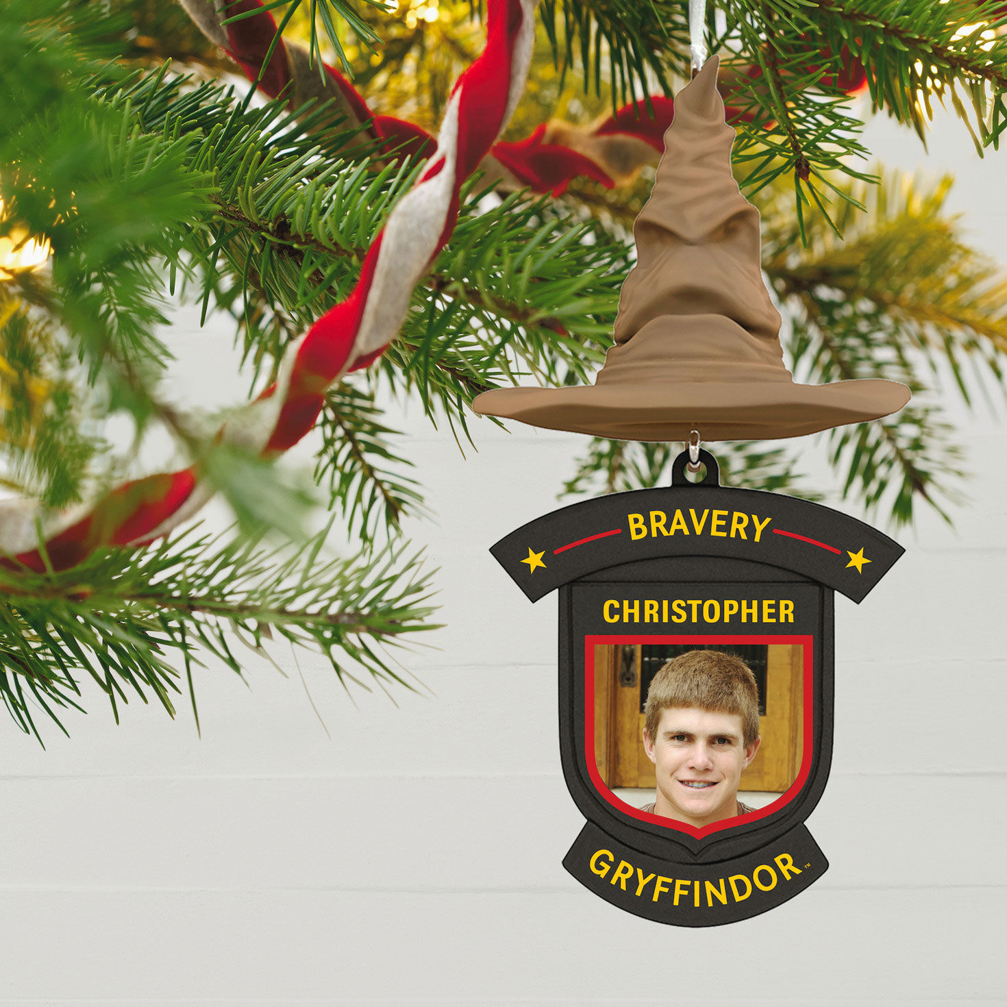 Harry Potter&trade; Sorting Hat House Trait Personalized Text and Photo Ornament, Gryffindor&trade;, , large image number 2
