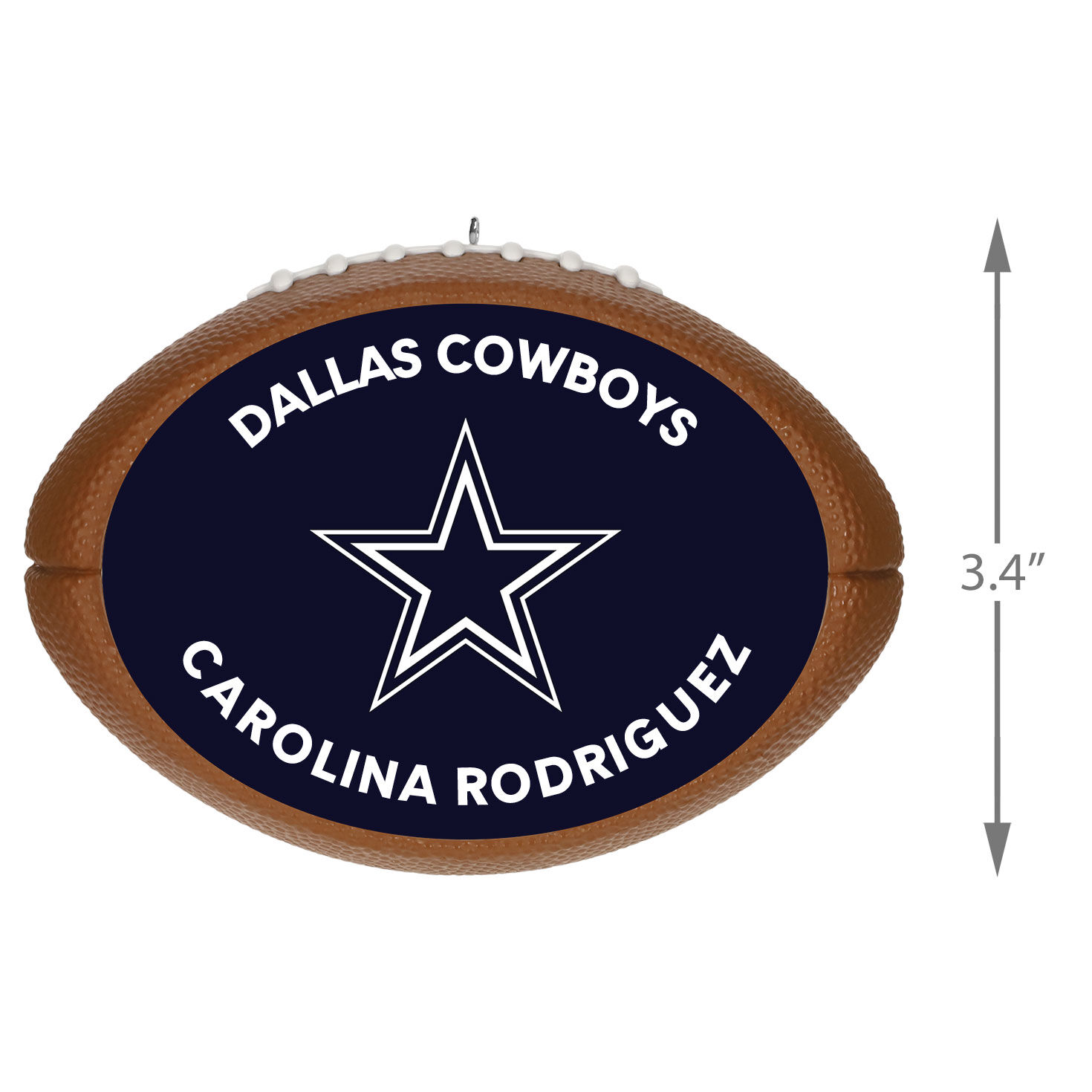NFL Football Dallas Cowboys Text Personalized Ornament measurement image number 5