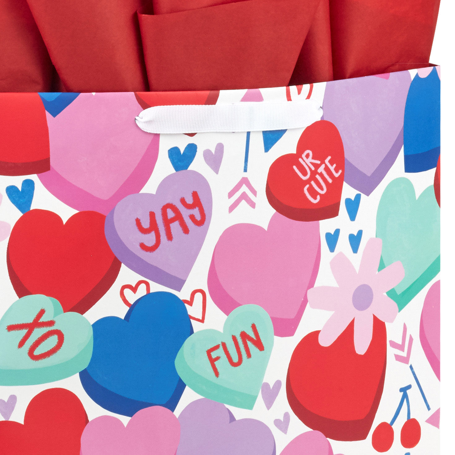 15.5" Candy Hearts Extra-Large Valentine's Day Gift Bag With Tissue Paper, , large image number 4
