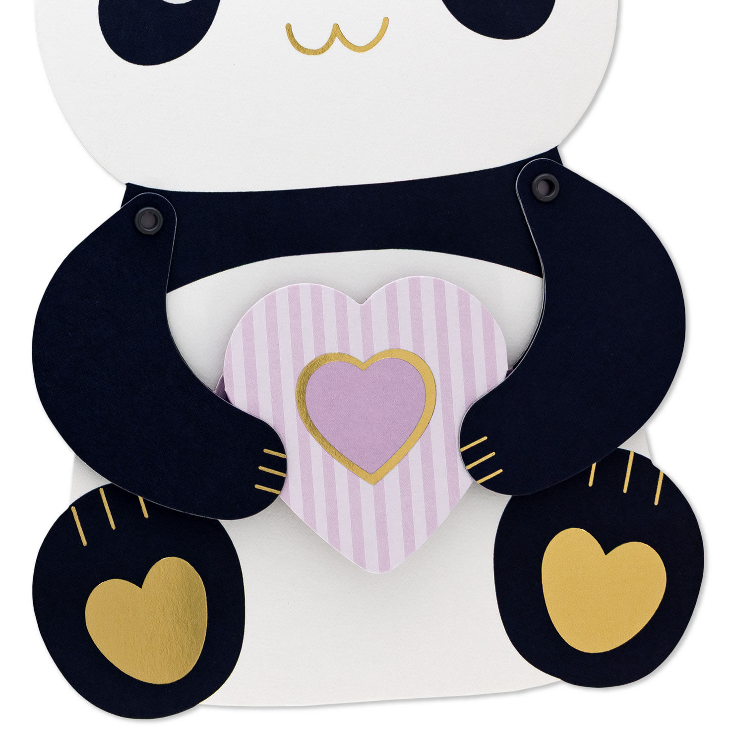 Panda Bear With Hearts Paper Craft Mother's Day Card Card Front Detail image number 4
