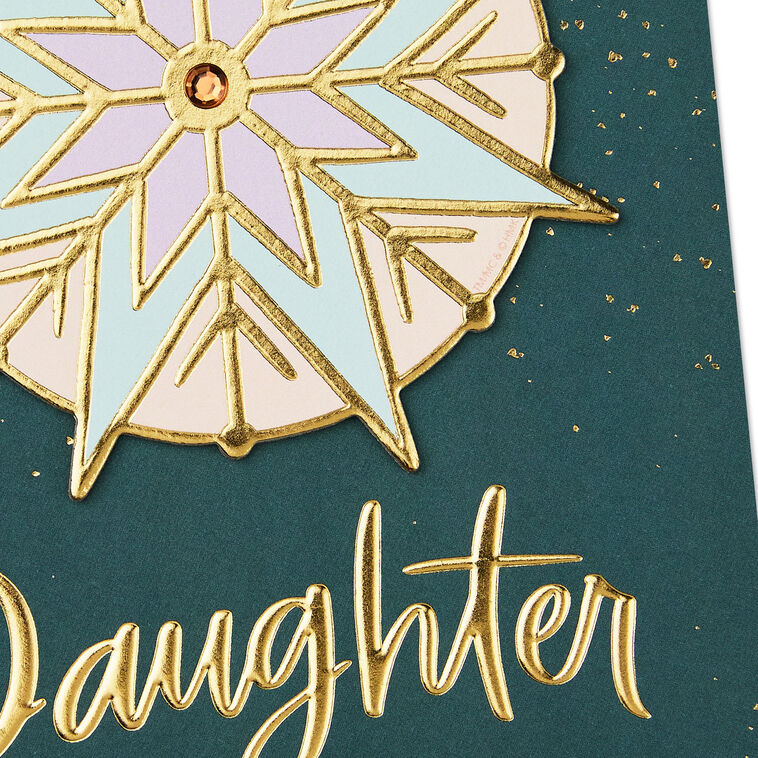 Daughter Christmas Card With Snowflake Ornament Card Front Detail image number 5