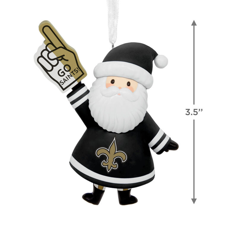 New Orleans Saints Santa Fan Christmas Ornament measurement image number 3
