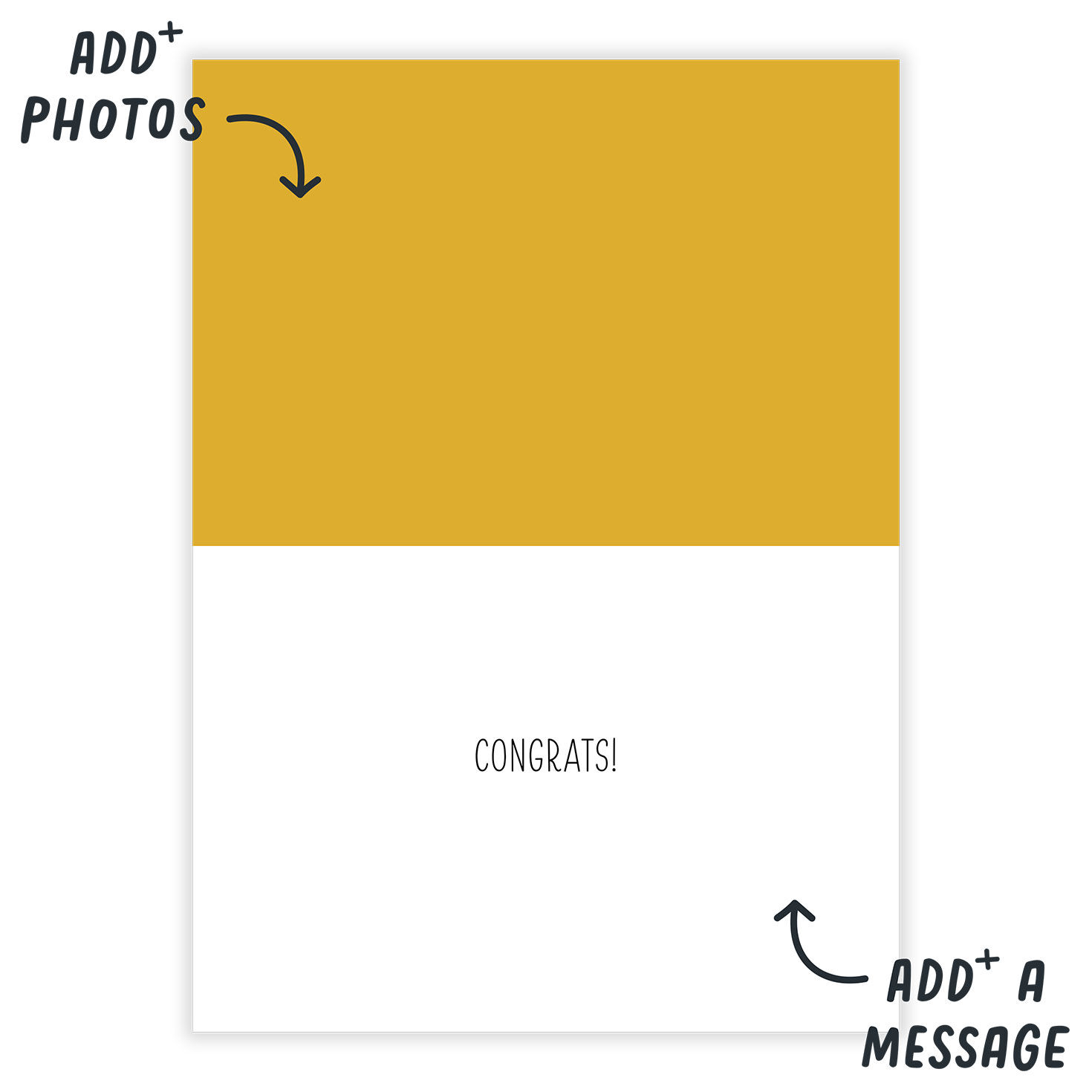 Gold Scallop Border Personalized Congrats Card Open Card indicating personalization image number 3