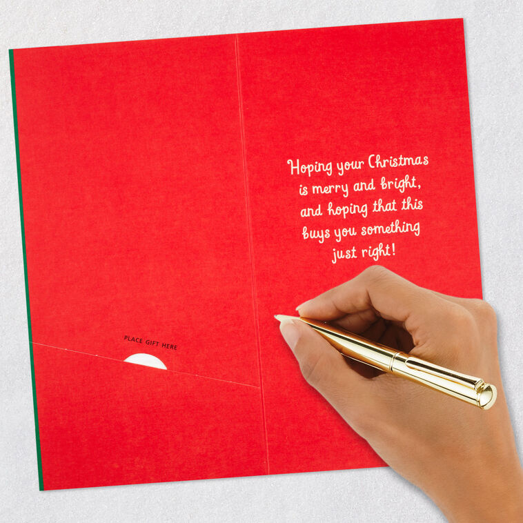 Stylized Santa Claus Money Holder Christmas Card signing card image number 7