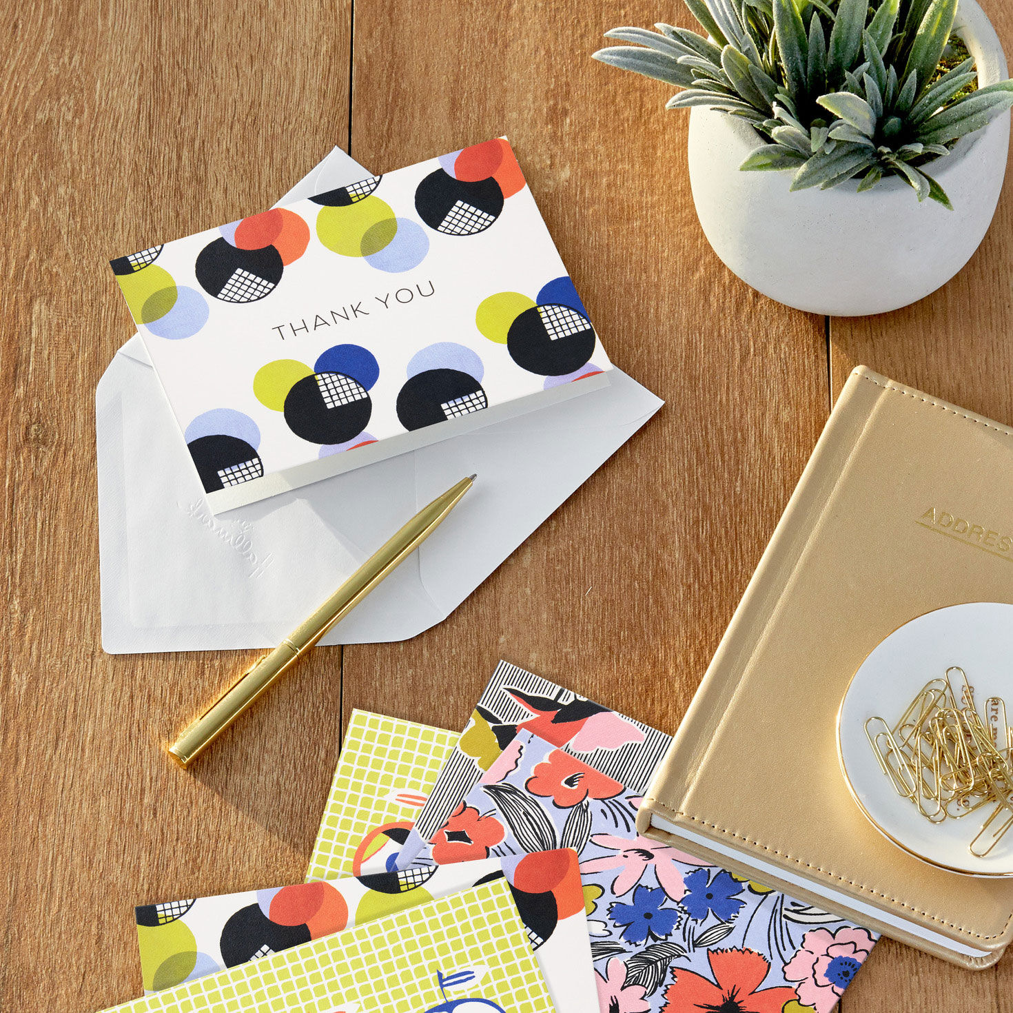 Purple Floral and Apple Boxed Blank Cards Assortment in use image number 7