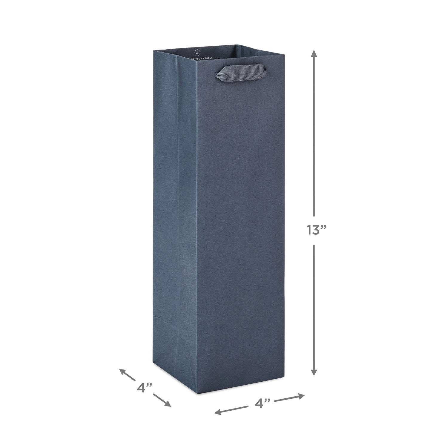 13" Gray Wine Gift Bag, Gray, large image number 3