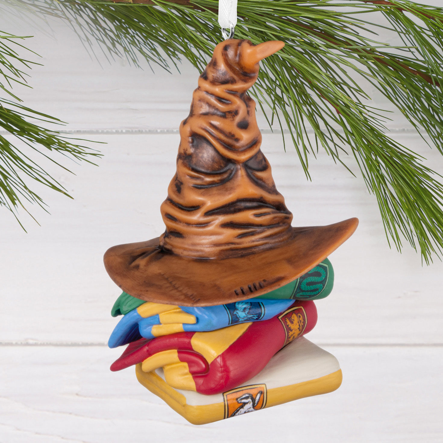 Sorting Hat on Scarves Christmas Ornament hanging on tree image number 2