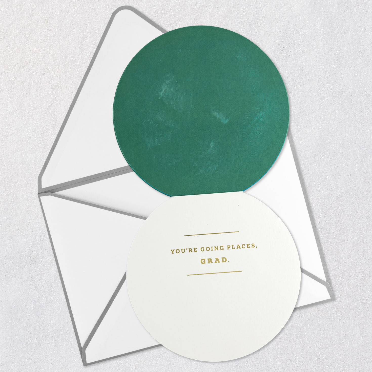 Paper Airplane on Globe Graduation Card Open card with envelope image number 3