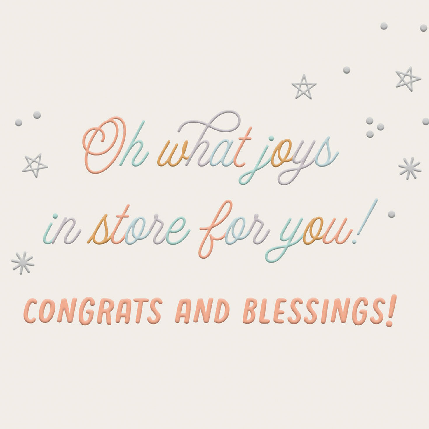 Colorful Script and Stars Religious Baby Shower Card  image number 2