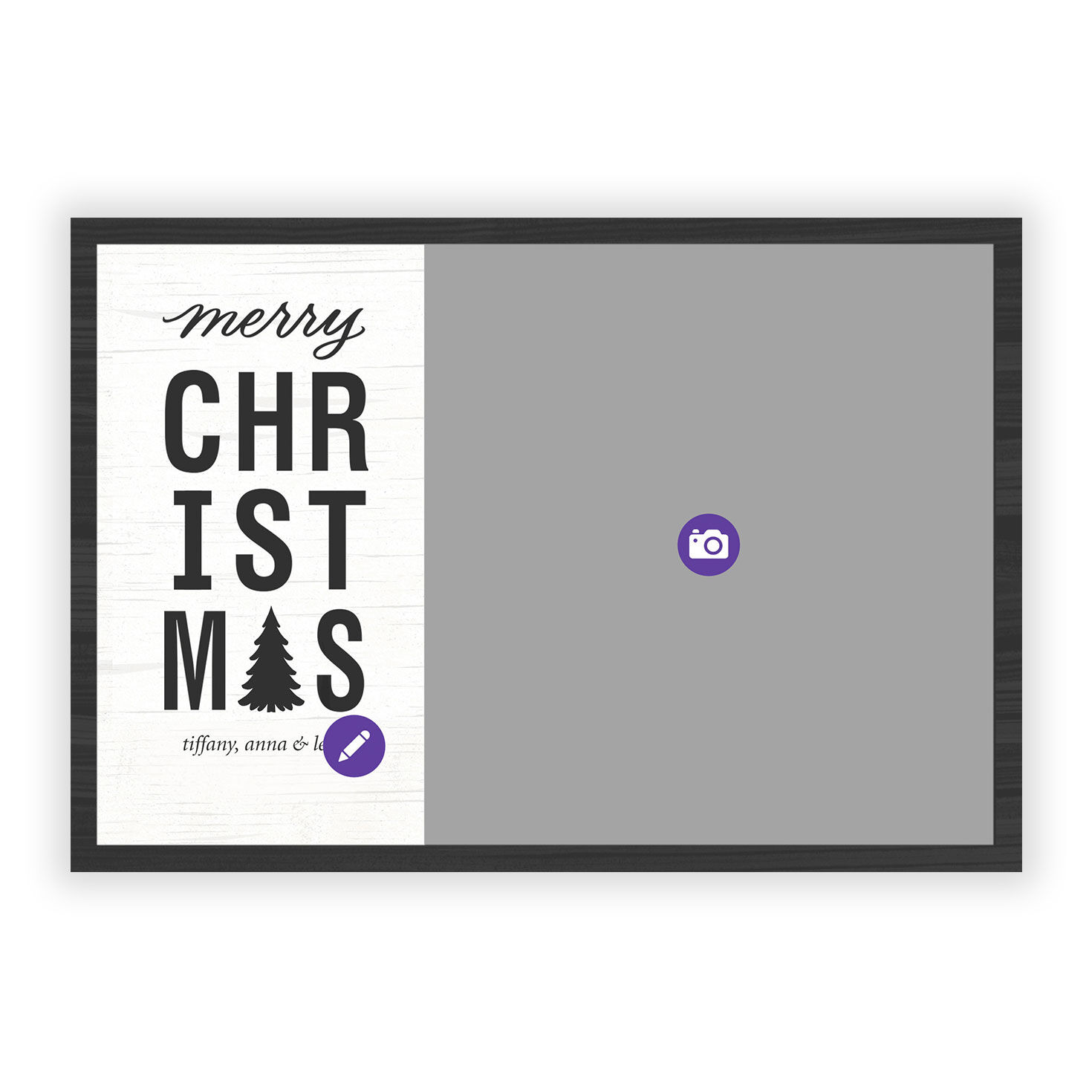Black & White Rustic Flat Christmas Photo Card, , large image number 5